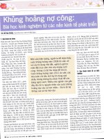 Khủng hoảng nợ công bài học kinh nghiệm từ các nền kinh tế phát triển 