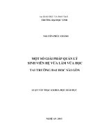 Một số giải pháp quản lý sinh viên hệ vừa làm vừa học tại trường đại học sài gòn 