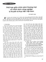 Phối hợp giữa chính sách thương mại và chính sách công nghiệp lý thuyết và thực tiễn việt nam 