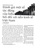 Đánh giá một số tác động của kiều hối đối với nền kinh tế việt nam 