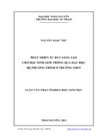 Phát triển tư duy sáng tạo cho học sinh giỏi thông qua dạy học hệ phương trình ở trường Trung học Phổ thông