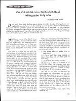Cơ sở kinh tế của chính sách thuế tài nguyên thủy sản 