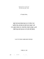 MỘT sô GIẢI PHÁP QUẢN lý CÕNG tác KIỀM TRA ĐÁNH GIẢ kết QUẢ học tập của học SINH các TRƯỜNG THCS QUẬN 6   TPHCM 