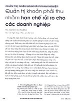 Quản trị khoản phải thu nhằm hạn chế rủi ro cho các doanh nghiệp 