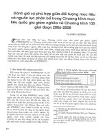 Đánh giá sự phù hợp giữa đối tượng mục tiêu và nguồn lực phân bổ trong chương trình mục tiêu quốc gia giảm nghèo và chương trình 135 giai đoạn 2006   2008 