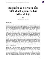 Bảo hiểm xã hội và sự cần thiết khách quan của bảo hiểm xã hội 