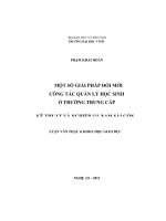 Một sổ giải pháp đoi mới công tác quản lý học sinh ở Trường Trung cấp KT&NV Nam Sài Gòn