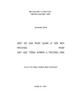 Một so giải pháp quản lý hoạt động đôi mới PPDH tiếng khmer của các trưòng dân tộc nội trú tỉnh kiên giang 