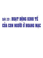 bài  20 HOẠT ĐỘNG KINH tế của CON NGƯỜI ở HOANG mạc