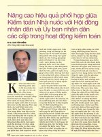 Nâng cao hiệu quả phối hợp giữa KTNN với hội đồngnhân dân và UBND các cấp trong hoạt động kiểm toán 