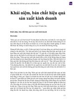 Khái niệm, bản chất hiệu quả sản xuất kinh doanh 