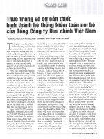 Thực trạng và sự cần thiết hình thành hệ thống kiểm toán nội bộ của tổng công ty bưu chính việt nam 