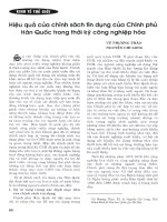 Hiệu quả của chính sách tín dụng của chính phủ hàn quốc trong thời kỳ công nghiệp hóa 