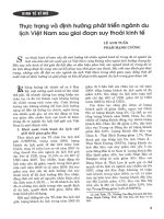 Thực trạng và định hướng phát triển ngành du lịch việt nam sau giai đoạn suy thoái kinh tế 