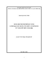 Đảng bộ thành phố đà nẵng lãnh đạo xây dựng tổ chức cơ sở đảng tu nam 1997 den nam 2006 
