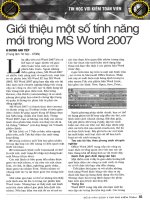 Giới thiệu một số tính năng mới trong MS word 2007 