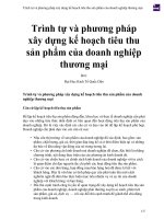 Trình tự và phương pháp xây dựng kế hoạch tiêu thu sản phẩm của doanh nghiệp thương mại 