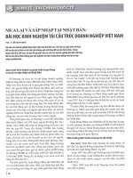 Mua lại và sáp nhập tại nhật bản bài học kinh nghiệm tái cấu trúc doanh nghiệp việt nam 