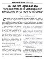 Nội hàm chất lượng đào tạo yếu tố quan trọng để đổi mới nâng cao chất lượng đào tạo đại học trong xu thế hội nhập 
