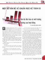 Một số vấn đề về chuẩn mực kế toán 03   tài sản cố định trong mối liên hệ đến bảo vệ môi trường và khôi phục môi trường sau hoạt động 