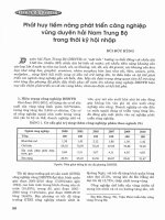 Phát huy tiềm năng phát triển công nghiệp vùng duyên hải nam trung bộ trong thời kỳ hội nhập 