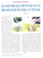 Lựa chọn chính sách tiền tệ dành cho các nền kinh tế mới nổi ở đông á và việt nam 