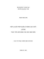 Một số giải pháp quản lý nâng cao chất lượng thực tập lâm sàng của học sinh điều dưỡng ở bệnh viện bệnh nhiệt đói, thành phố hồ chí minh 