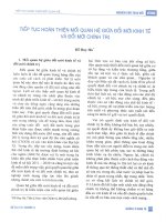 Tiếp tục hoàn thiện mối quan hệ giữa đổi mới kinh tế và đổi mới chính trị 