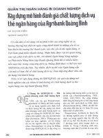 Xây dựng mô hình đánh giá chất lượng dịch vụ thẻ ngân hàng của agribank quảng bình 