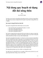 Nội dung quy hoạch sử dụng đất đai nông thôn 