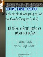 Kỹ năng viết báo cáo và đánh giá dự án
