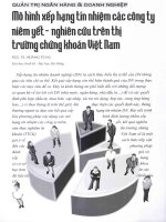 Mô hình xếp hạng tín nhiệm các công ty niêm yết   nghiên cứu trên thị trường chứng khoán việt nam 