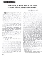 Các nhân tố quyết định sự lựa chọn cơ cấu vốn tại một số nước ASEAN 