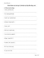 Bài tập thì hiện tại tiếp diễn Tiếng Anh