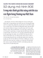 Sử dụng mô hình ROE trong việc đánh giá khả năng sinh lời của các ngân hàng thương mại việt nam 