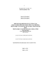 ột số giải pháp quản lý nâng cao chất lượng đội ngũ giáo viên các trường THCS huyện quan hoá, tỉnh thanh hoá 