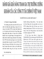 Đánh giá khả năng tham gia thị trường chứng khoán của các công ty tài chính ở việt nam 