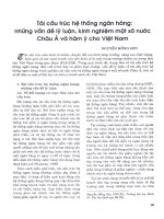 Tái cấu trúc hệ thống ngân hàng những vấn đề lý luận, kinh nghiệm một số nước châu á và hàm ý cho việt nam 