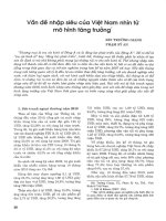 Vấn đề nhập siêu của việt nam nhìn từ mô hình tăng trưởng 