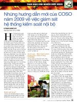 Những hướng dẫn mới của COSO năm 2009 về việc giám sát hệ thống kiểm soát nội bộ 
