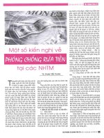 Một số kiến nghị về phòng chống rửa tiền tại các NHTM 