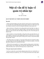 Một số vấn đề lý luận về quản trị nhân lực 