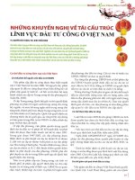 Những khuyến nghị về tái cấu trúc lĩnh vực đầu tư công ở việt nam 