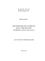 Một số biện pháp nâng cao hiệu quả quản lý thiết bị dạy học tại trường cao đang sư phạm nghệ an 