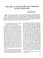 Thực hiện cơ chế phát triển sạch ở việt nam cơ hội và thách thức 