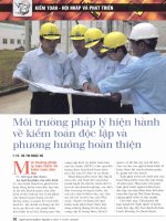 Môi trường pháp lý hiện hành về kiểm toán độc lập và phương hướng hoàn thiện 