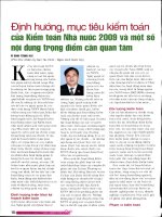 mục tiêu kiểm toán của kiểm toán nhà nước 2009 và một số nội dung trọng điểm cần quan tâm 