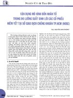 Vận dụng mô hình bốn nhân tố trong đo lường suất sinh lời các cổ phiếu niêm yết tại sở giao dịch chứng khoán TP HCM (HOSE) 