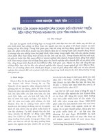 Vai trò của doanh nghiệp dân doanh đối với phát triển bền vững trong ngành du lịch tỉnh khánh hòa 