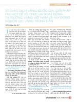 Sở giao dịch vàng quốc gia, giải pháp phù hợp để tổ chức lại hoạt động thị trường vàng việt nam và huy động nguồn lực vàng trong dân 